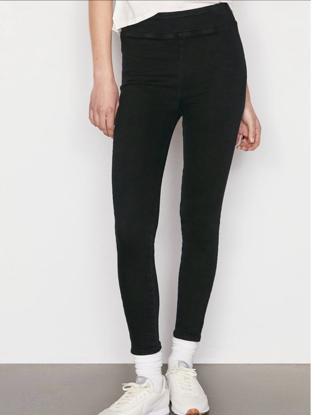 FRAME The Jet Set Skinny Crop Black Jeans Size 1 High Rise Pull-On 25-29 Waist
